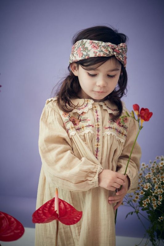 Julie Headband, Ivory Ench Fields