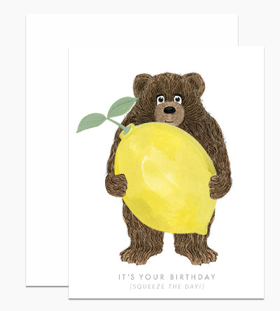 Lemon Bear Birthday Card