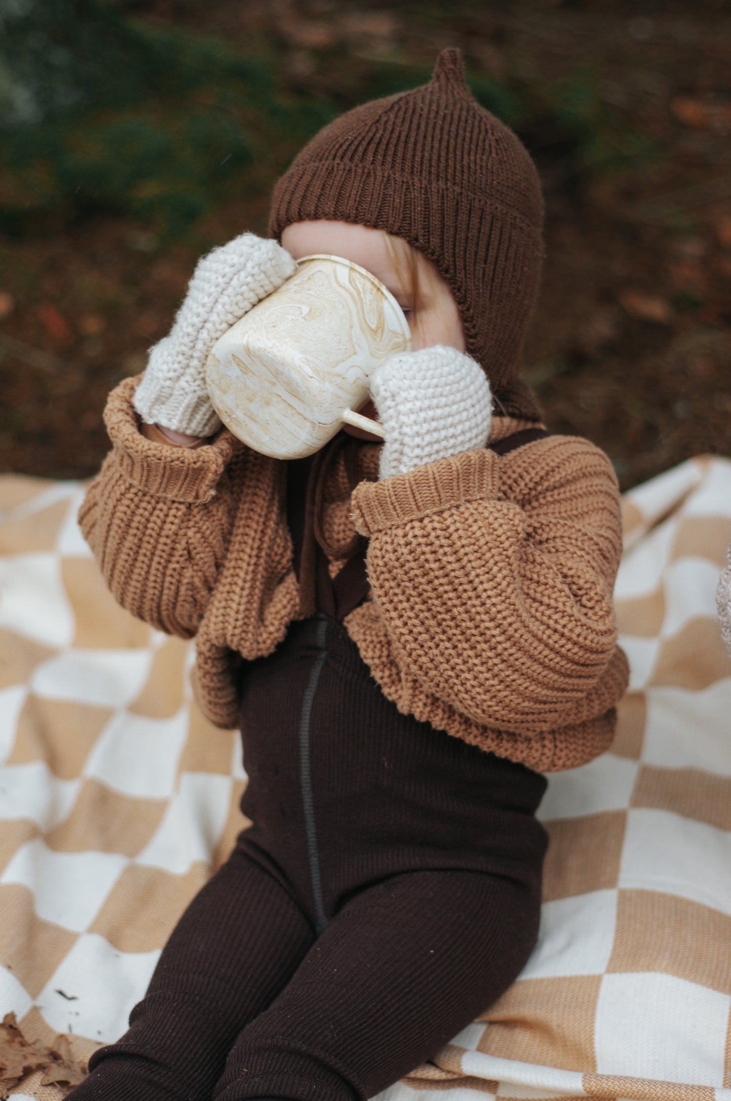 Silly Silas Wooly Footless Wool Tights, Espresso Brown
