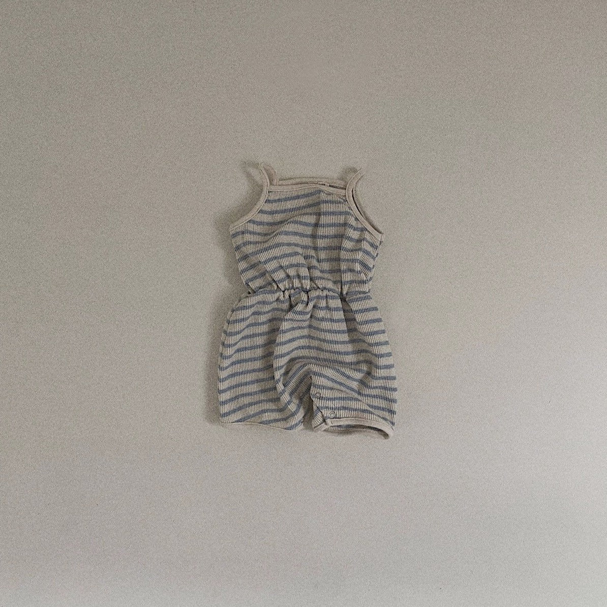 Waffle Striped Romper, Sky
