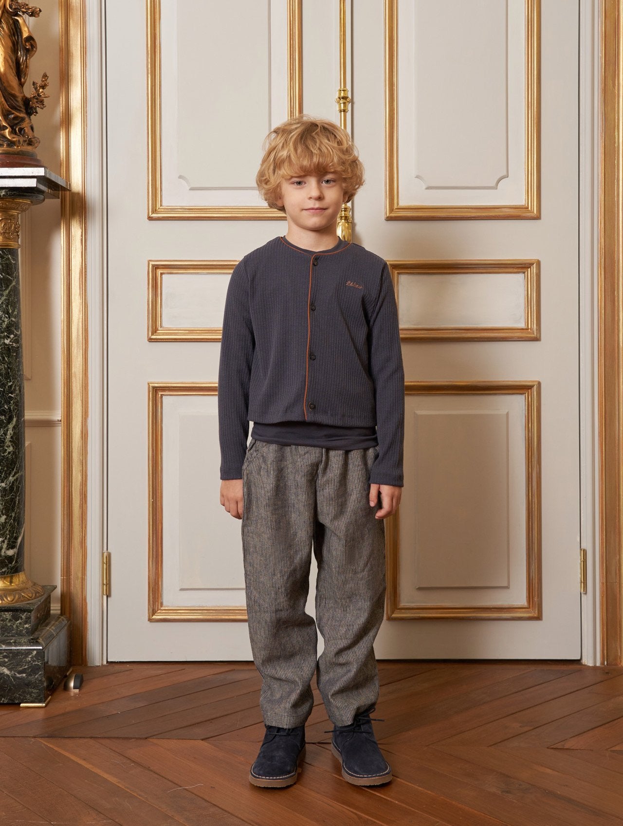 Gentle Striped Pants, Dark Navy