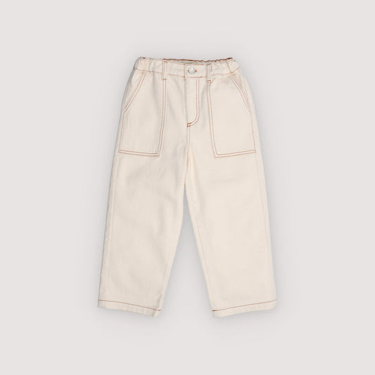 TNS Denim Baggy Pant, Ecru