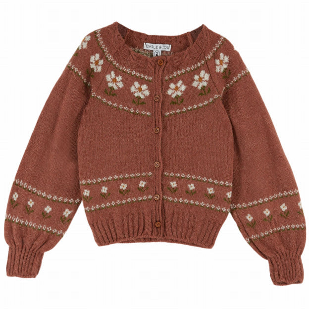 Rosewood Daisy Jacquard Cardigan, Violine
