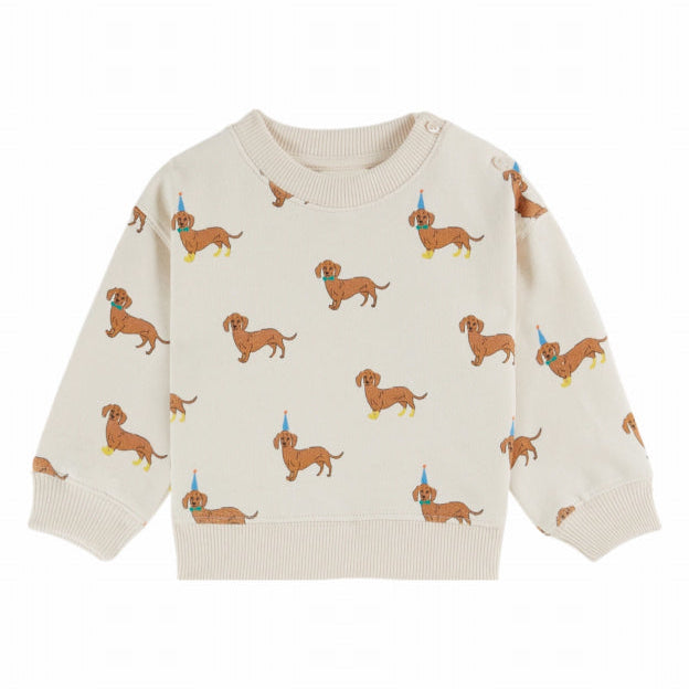Dachshunds Organic Cotton Sweatshirt, Ecru