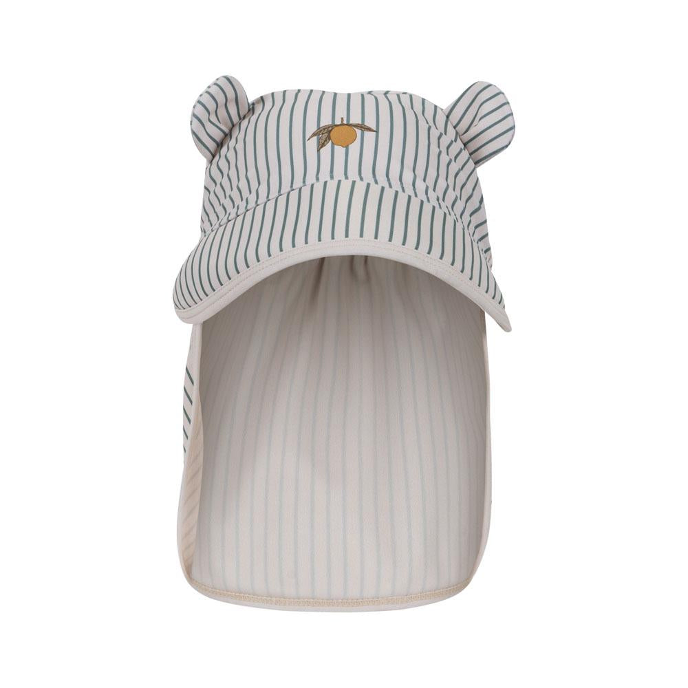 Aster Bear Sun Hat, Tea Stripe
