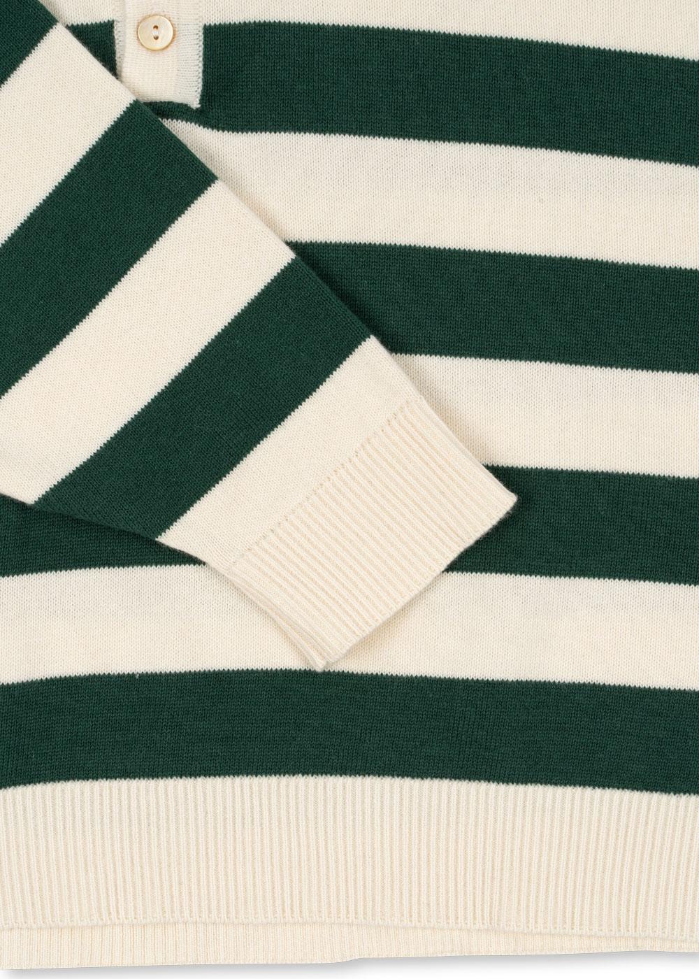 Manis Knit Polo, Pine Grove Stripe