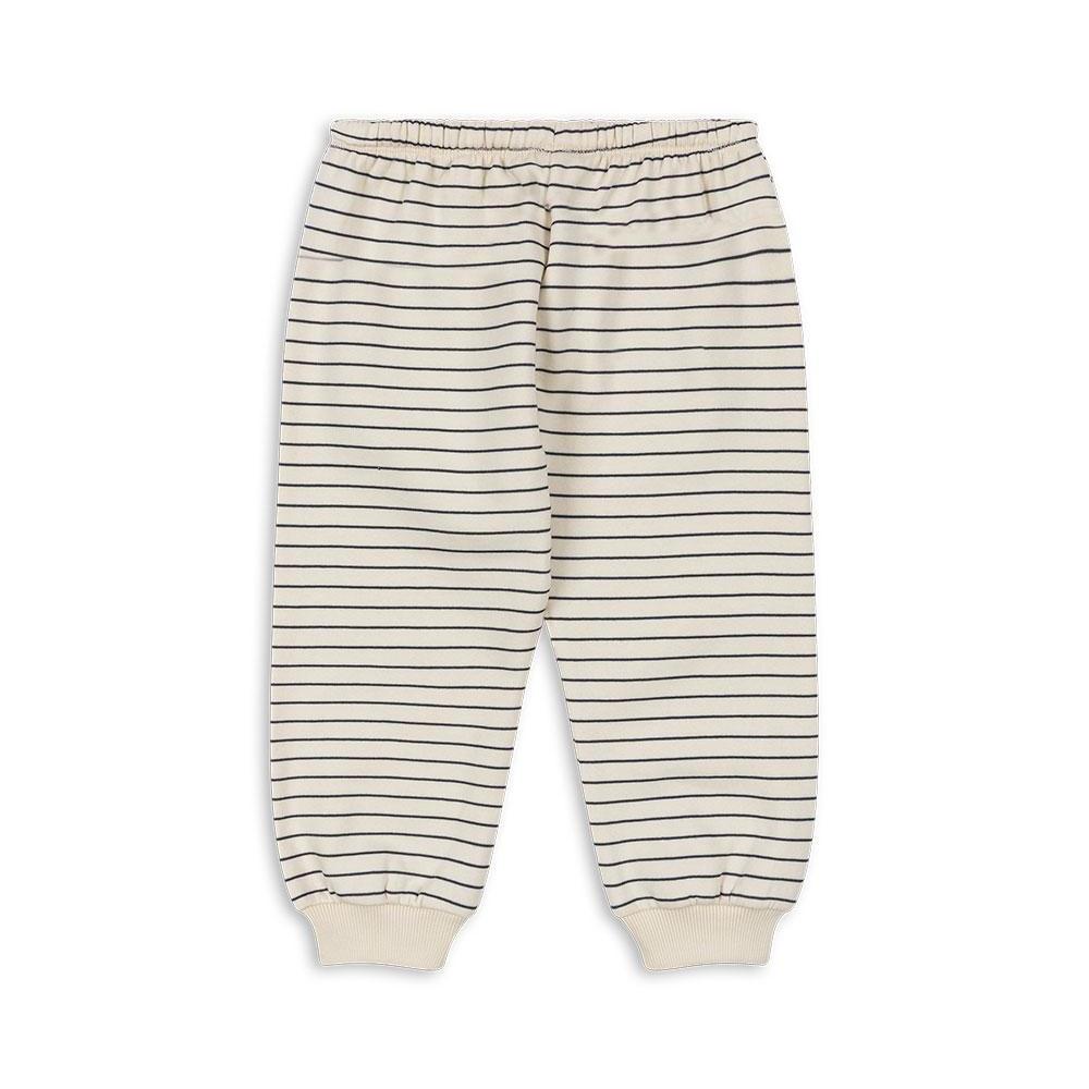 Amio Sweat Pants GOTS, Antique White/Ombre Blue