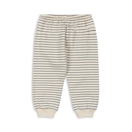 Amio Sweat Pants GOTS, Antique White/Ombre Blue