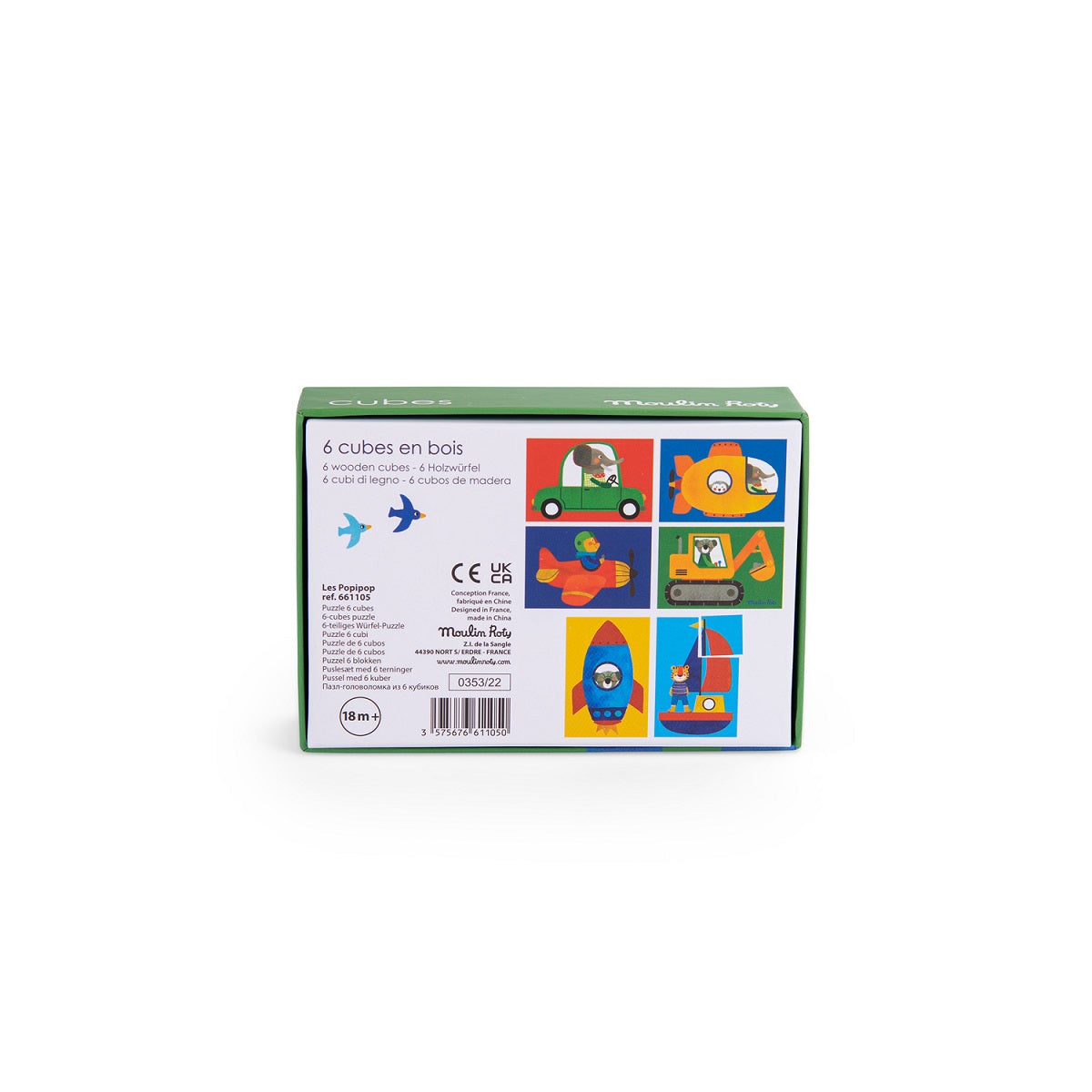 Moulin Roty Popipop 6 Cubes Puzzle