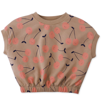 Harper Printed Terry Tee with Elastic Waist, Multicolor