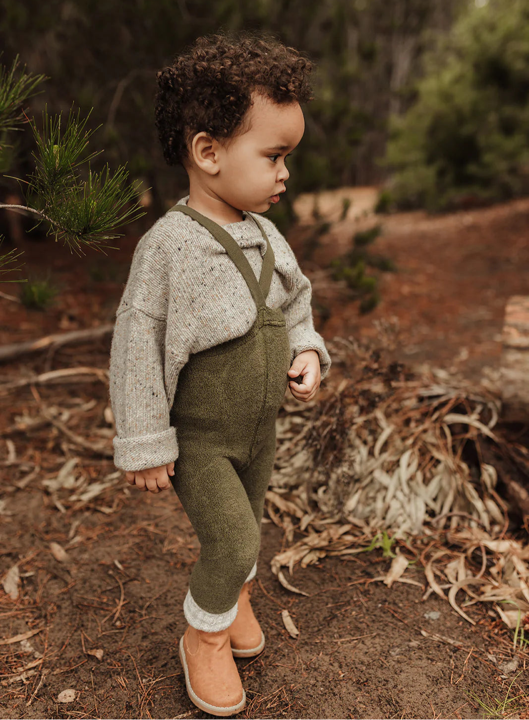 Silly Silas Teddy Warmy Footless Tights, Olive