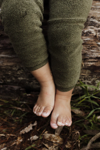 Silly Silas Teddy Warmy Footless Tights, Olive