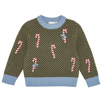 Jasper Sweater, Dark Green Christmas