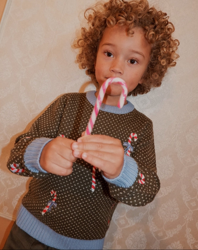 Jasper Sweater, Dark Green Christmas