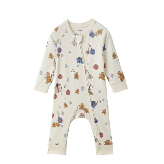 Baby Organic Cotton Zip-Up Sleeper, Holiday Joy