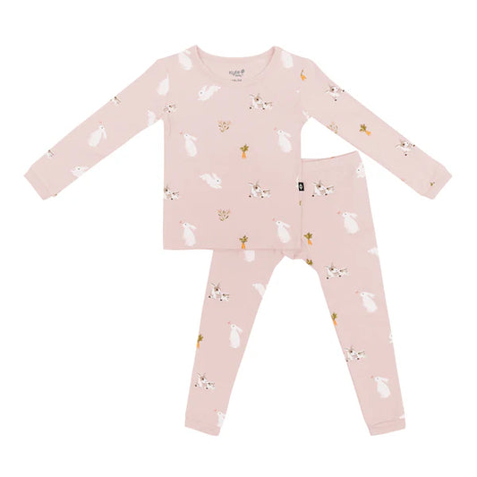 Long Sleeve Pajamas, Blush Rabbit