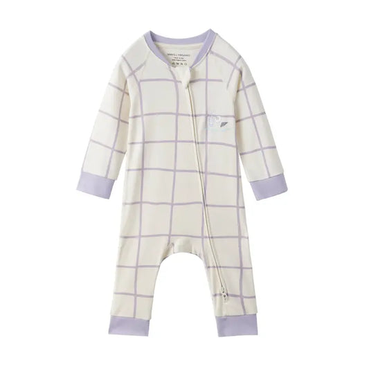 Baby Organic Cotton Zip-Up Sleeper, Milky