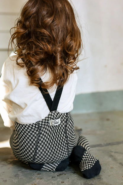Silly Silas Special Footed Tights, Black X White Striped
