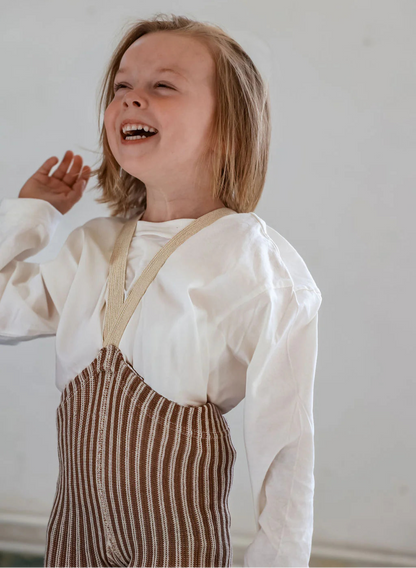 Silly Silas Special Footless Tights, Granola X Cream Striped