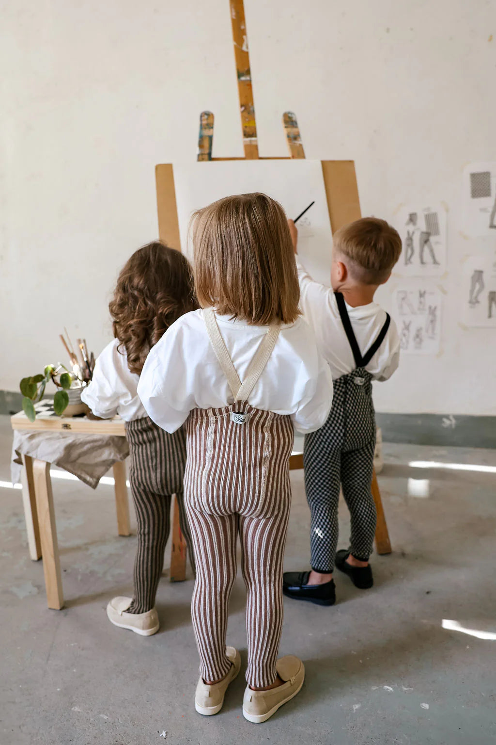 Silly Silas Special Footless Tights, Granola X Cream Striped