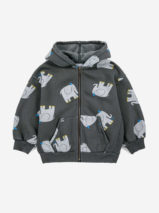 The Elephant All Over Zipped Hoodie