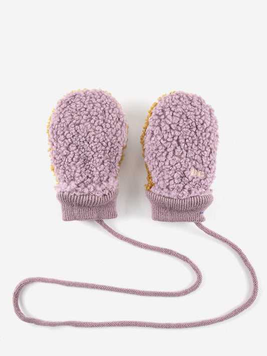 Baby Color Block Sheepskin Gloves