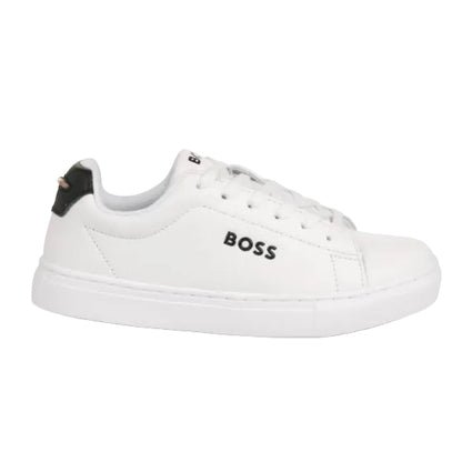 BOSS Sneakers in Cow Nappa Leather and Textile, White