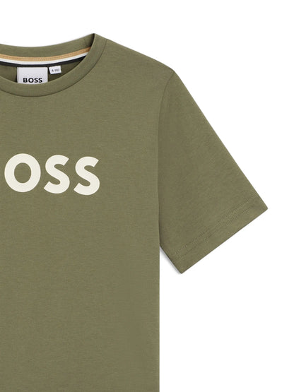 BOSS Logo T Shirt, Olive Green