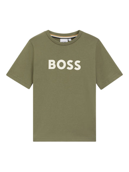 BOSS Logo T Shirt, Olive Green