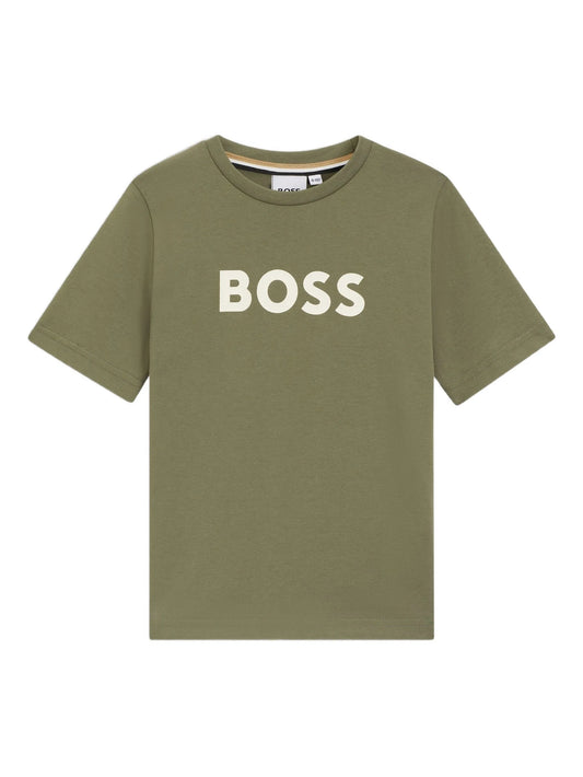 BOSS Logo T Shirt, Olive Green