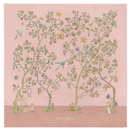 Atelier Choux Paris Organic Cotton Carrés, In Bloom Pink