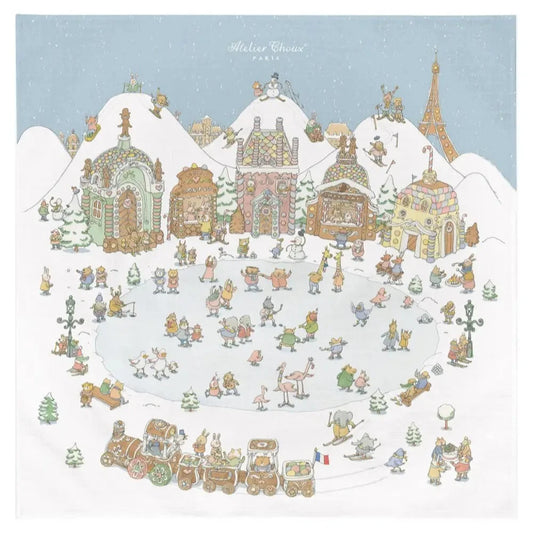 Atelier Choux Paris Organic Cotton Carrés, Winter Wonderland