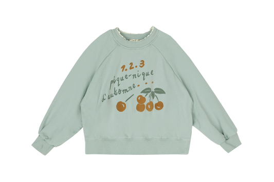 Pique-Nique Sweatshirt, Grey Blue