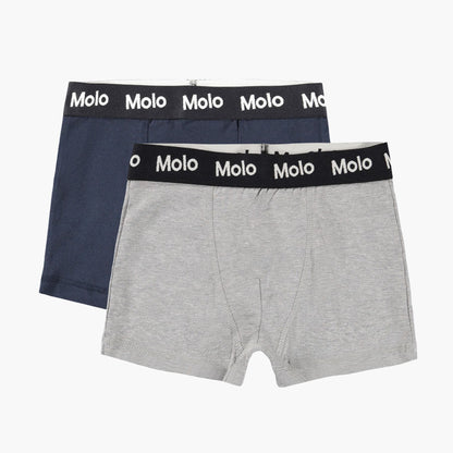 Justin 2-Pack Organic Underwear, Navy/Grey