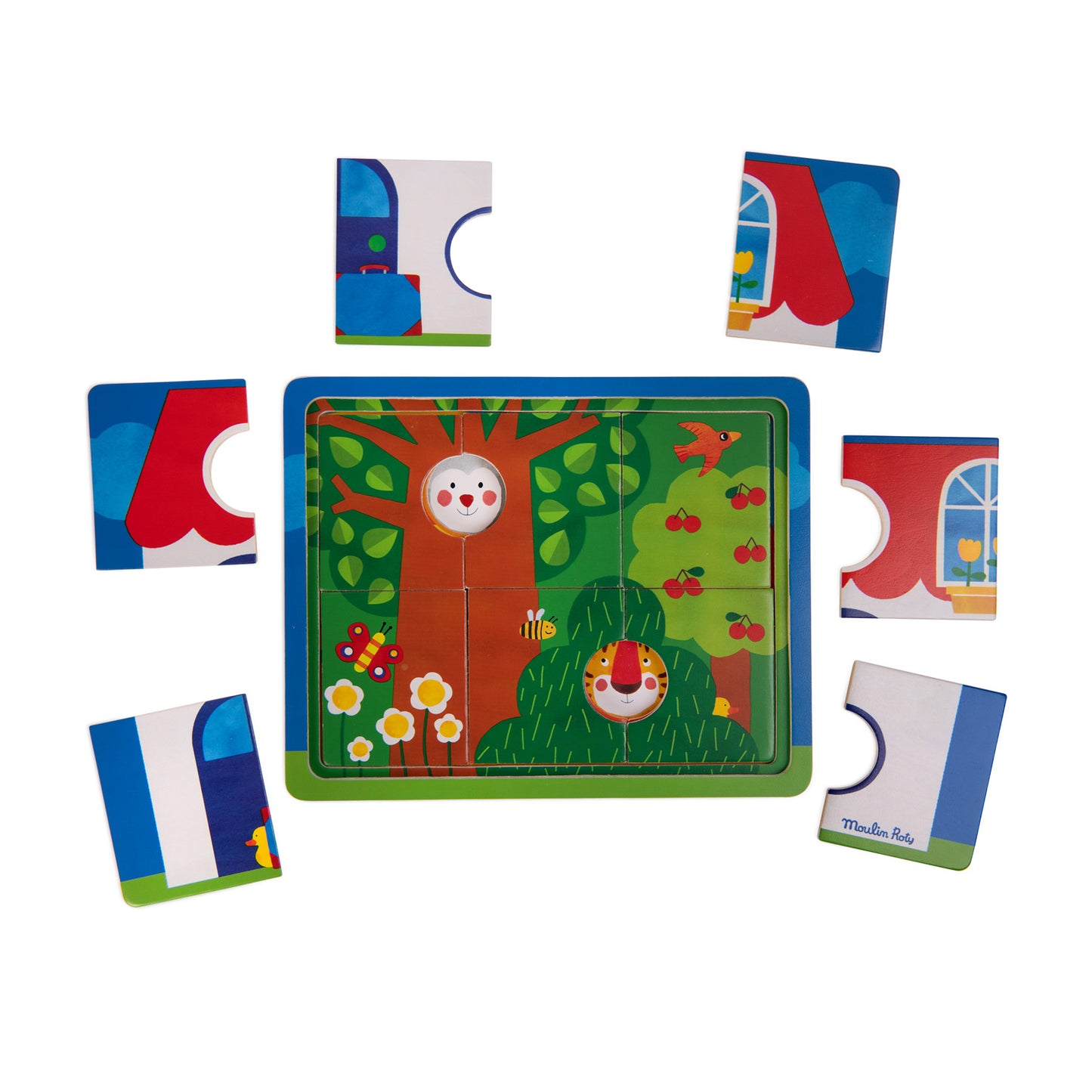 Moulin Roty Popipop 3 Level Wood Puzzle