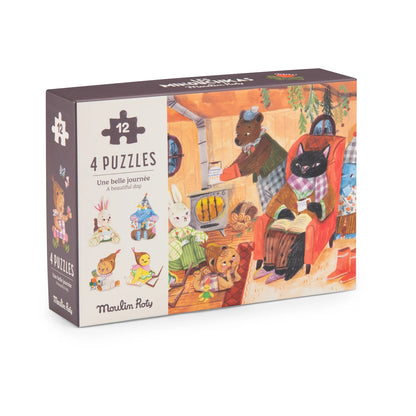 Moulin Roty A Beautiful Day Mini 4 Puzzles