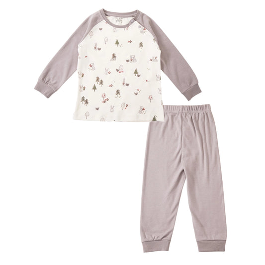 Organic Toddler Pajama Set, Forest Bunny