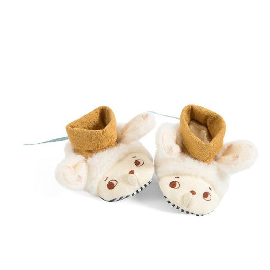 Moulin Roty Apres la Pluie Nuage Sheep Slippers 0-6M, Ivory