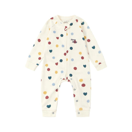 Baby Organic Cotton Zip-Up Sleeper, Merry Dots