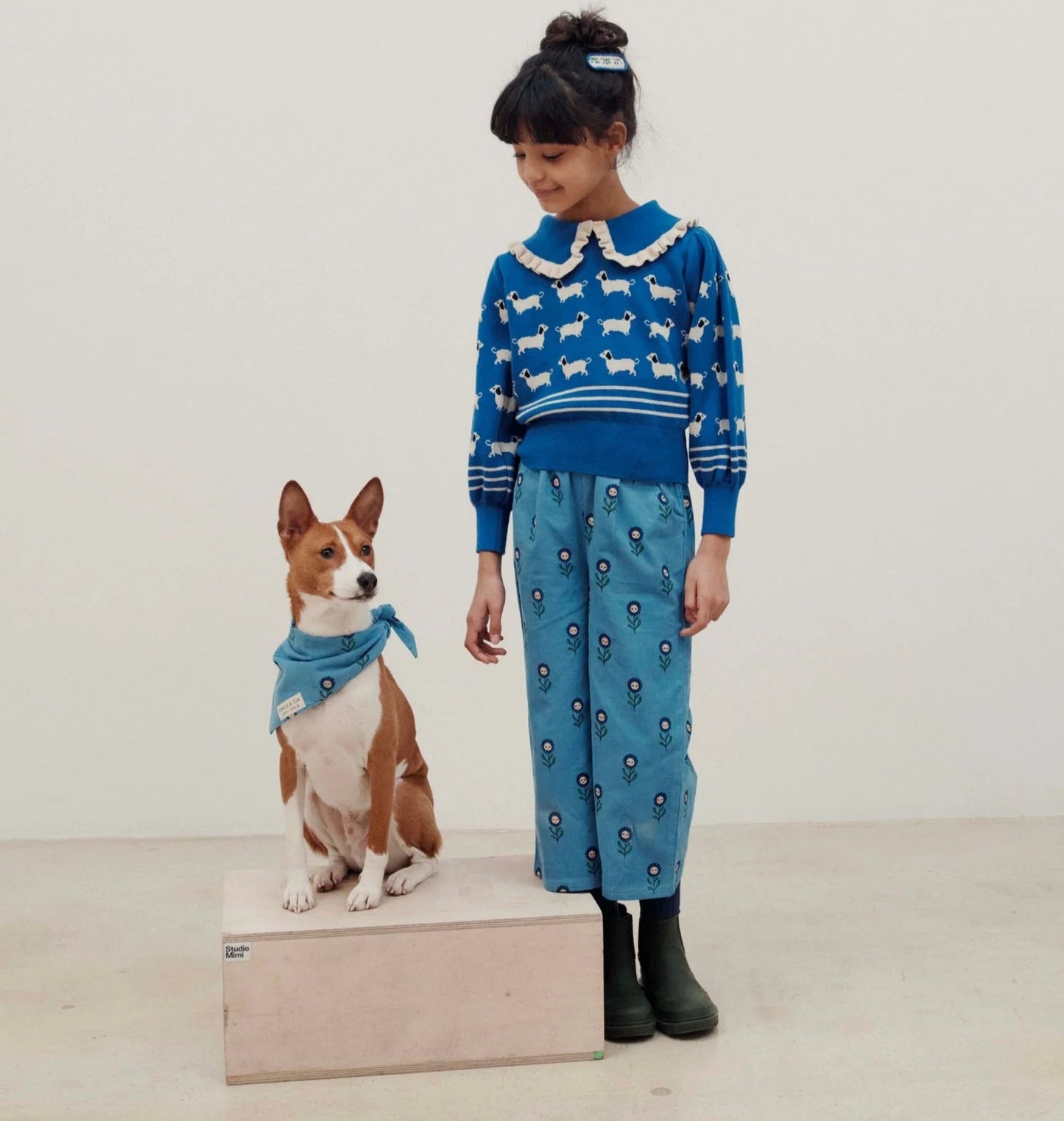 Velvet Daisy Pants, Blue Margot