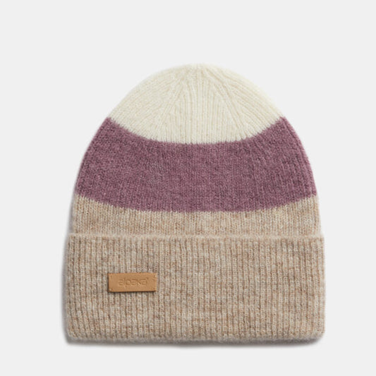 Alpaka Kids Hat with Colour Play, Mauve