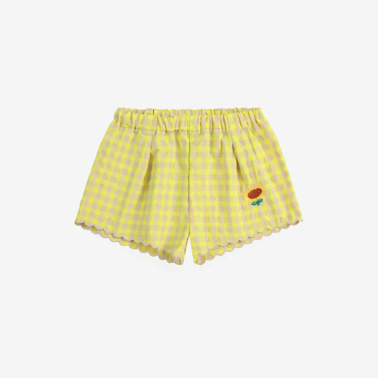 Vichy Ruffle Woven Shorts, Multicolor