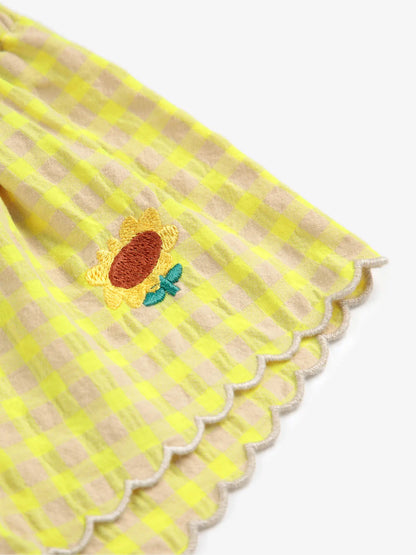 Vichy Ruffle Woven Shorts, Multicolor