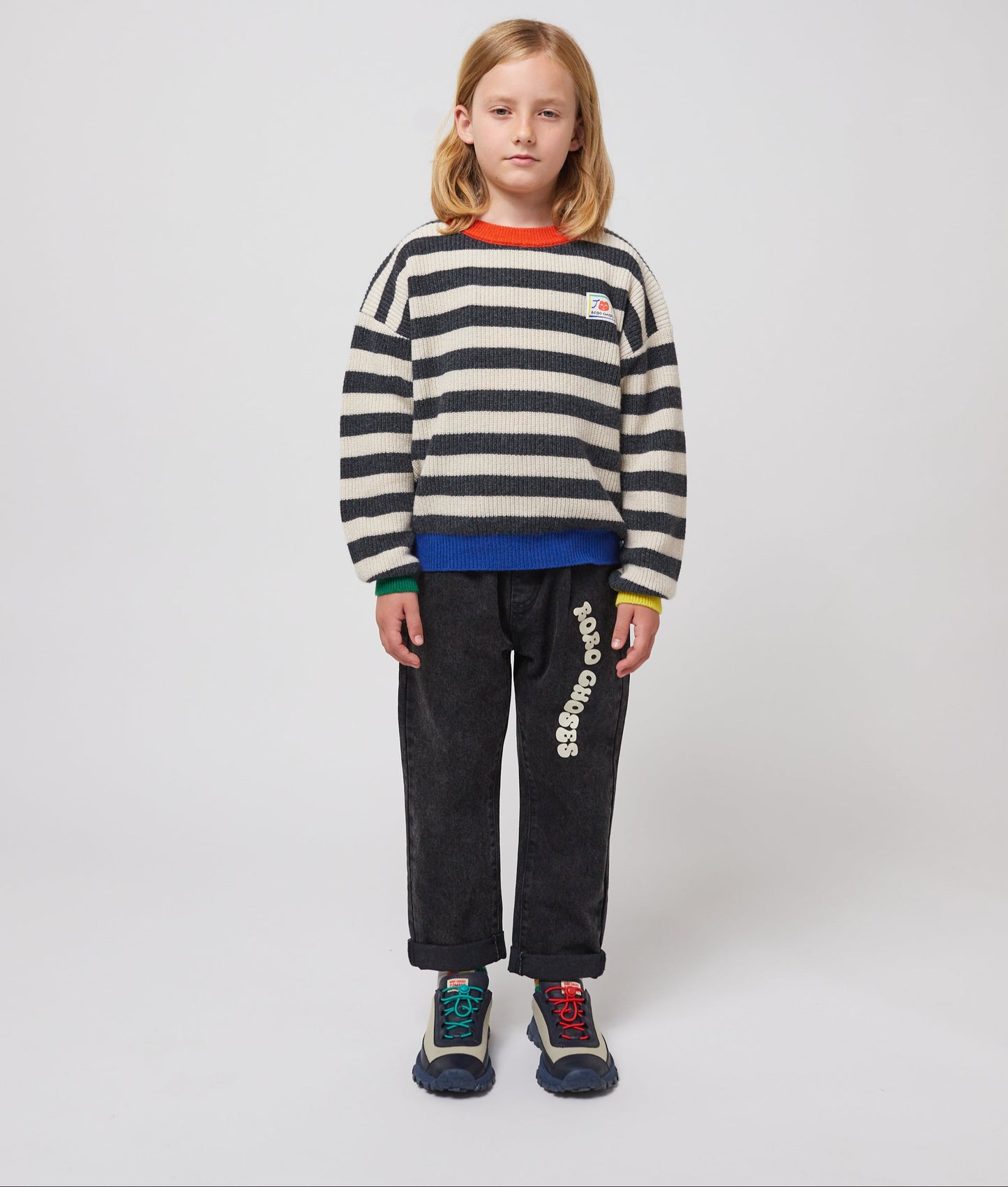 Wavy Bobo Choses Denim Pants, Dark Grey