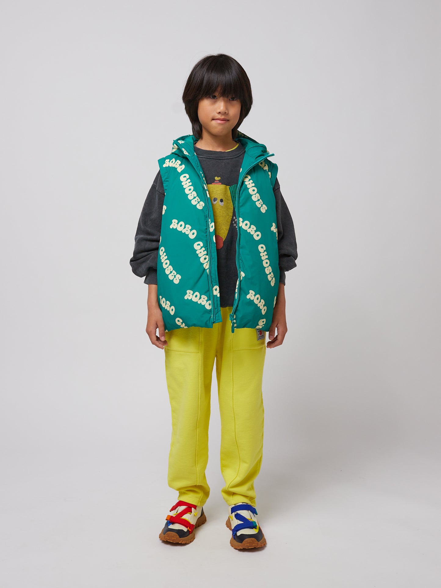 Wavy Bobo Choses all over Light Padded Anorak, Green