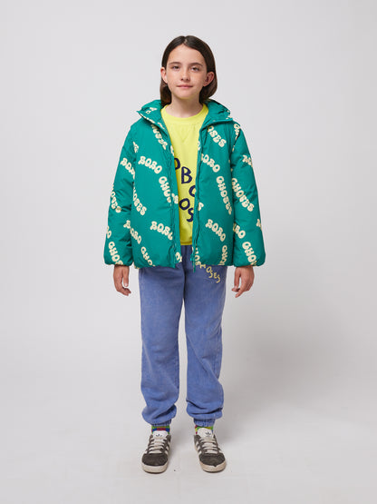 Wavy Bobo Choses all over Light Padded Anorak, Green