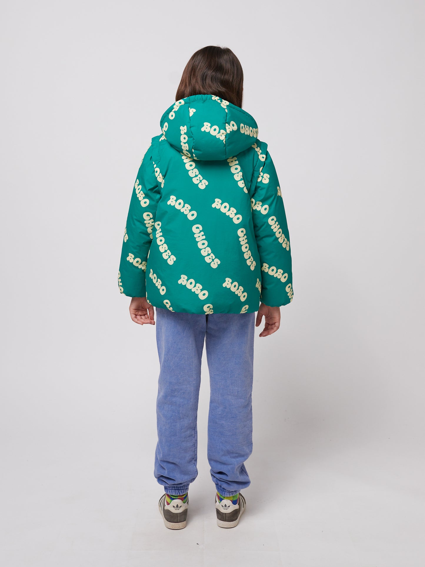 Wavy Bobo Choses all over Light Padded Anorak, Green