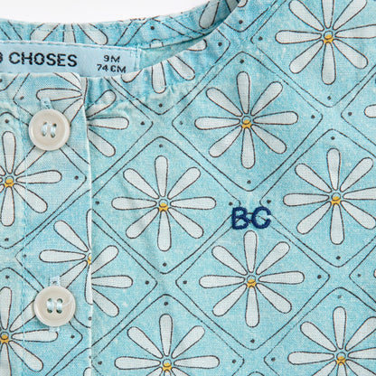 Baby Daisy Mosaic All Over Woven Dress, Light Blue