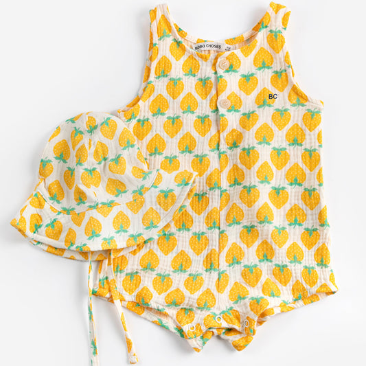 Strawberry All Over Gift Set, White