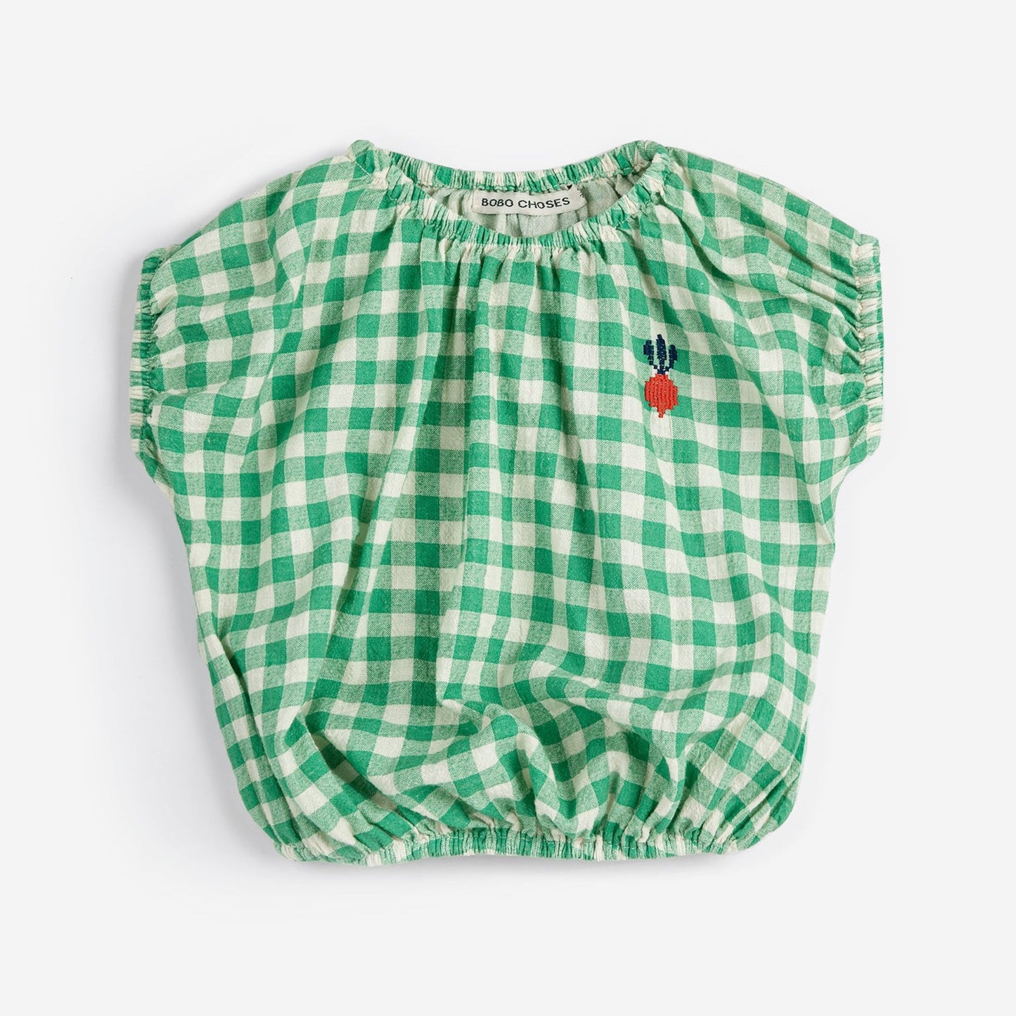 Pixel Sugar Beet Vichy Woven Blouse, Green